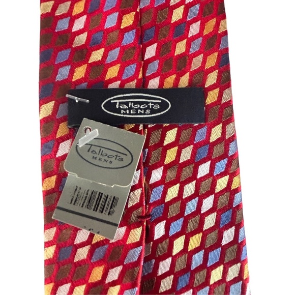 Talbots Mens Necktie Hand Made Sheen Ombre Effect Silk Geometric Cubes Embossed - Picture 4 of 10